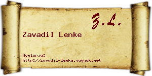 Zavadil Lenke névjegykártya